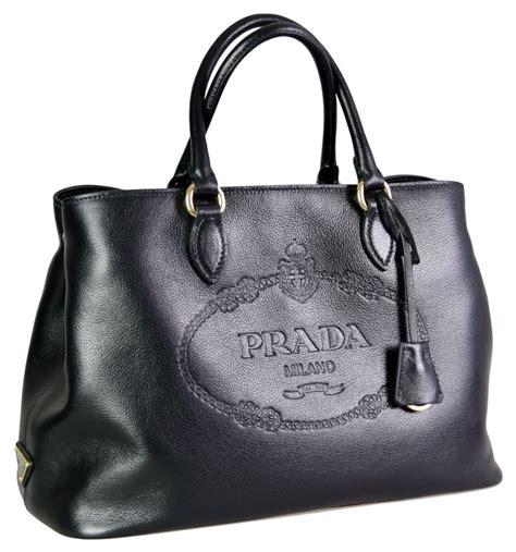 prada 1ba579 glace|PRADA Tote Bag Leather Black GLACE'CALF with Shoulder .